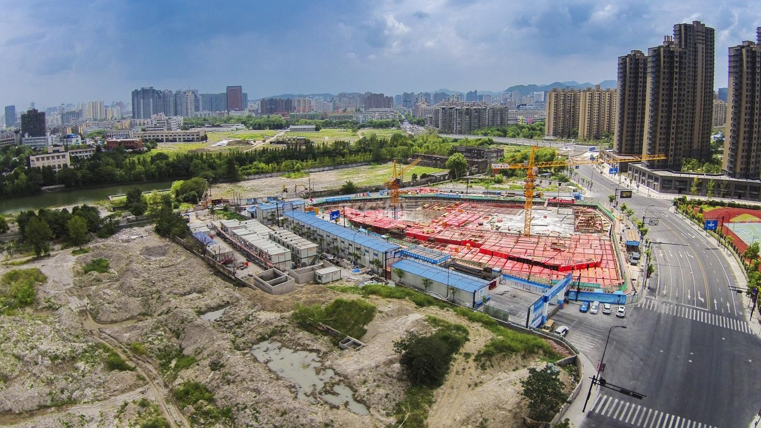 2015年9月初杭州大悦城项目航拍实景--施工现场