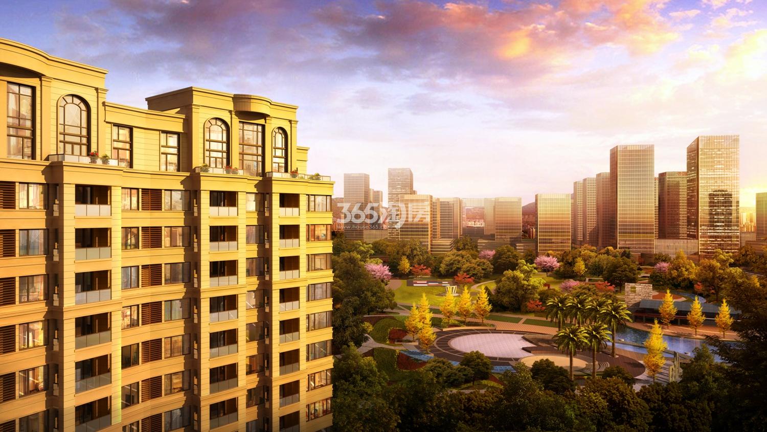 碧桂园西江月项目高层阳台公园俯视效果图