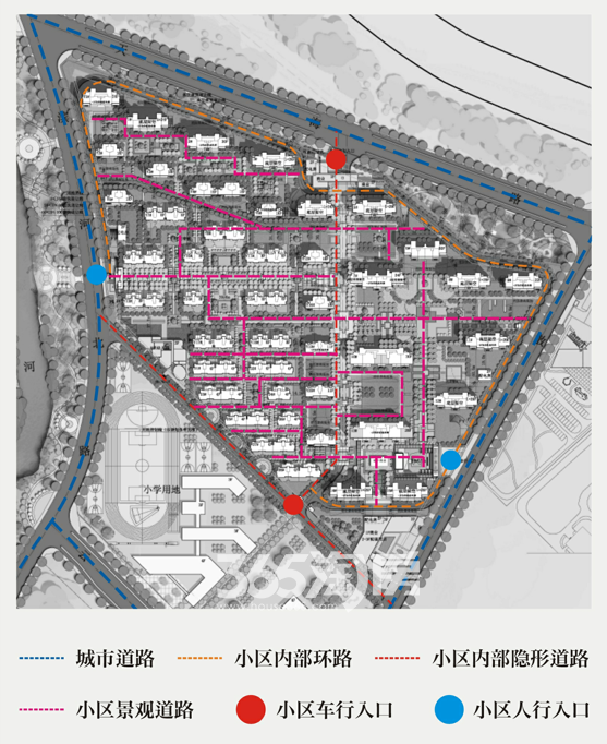 城建琥珀御宾府社区动线规划图